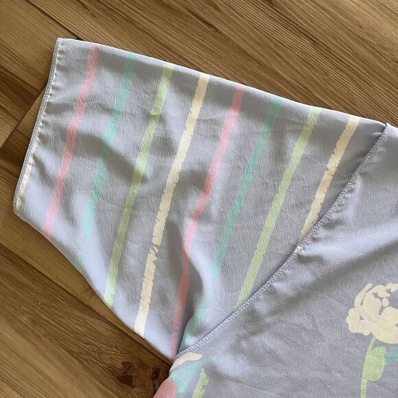 Vintage 80s GIVENCHY Intimite Paris Pastel Blue Floral Maxi Mumu Nightgown OS - Picture 5 of 7